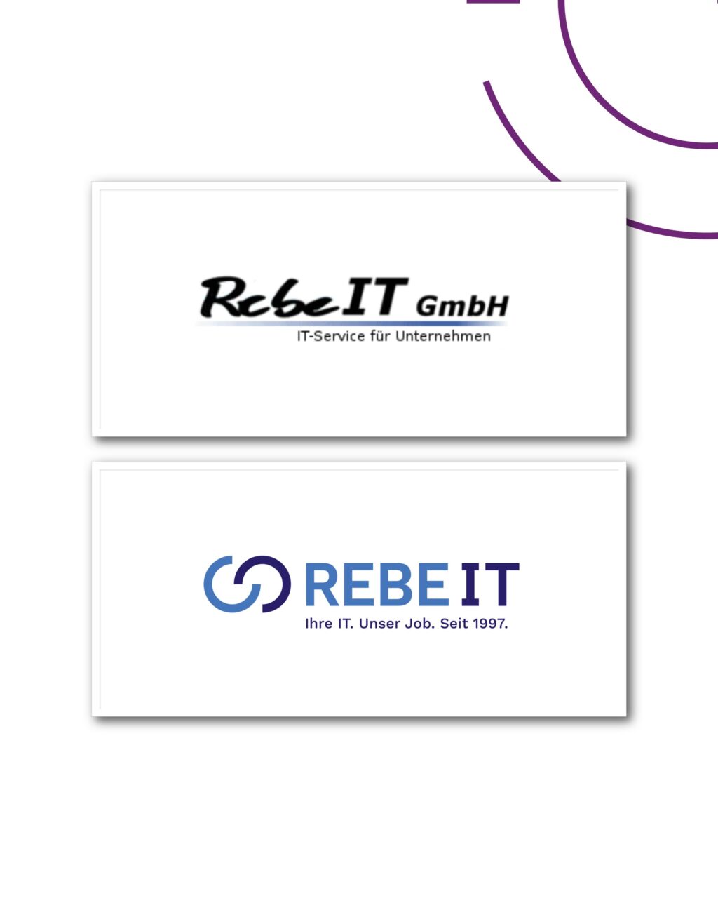 29 Jahre IT-Erfahrung sprechen für sich. Aber manchmal muss man sie auch sehen können.

Für RebeIT haben wir das Logo komplett neu gedacht — und dabei ganz bewusst das Infinity-Symbol in den Mittelpunkt gestellt. Es steht für das, was RebeIT seit 1997 macht: Systeme vernetzen, Prozesse optimieren, mit den Anforderungen mitwachsen. Dazu eine klare Typografie, zwei harmonische Blautöne und ein Claim, der es auf den Punkt bringt: Ihre IT. Unser Job. Seit 1997.

Die Website ist schon in Arbeit — denn ein starkes Logo ist immer der Startschuss für mehr. Vielen Dank für das Vertrauen und die gute Zusammenarbeit.